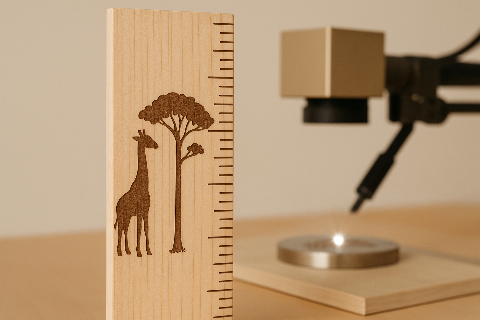 Messlatten aus Holz mit Lasergravur: Individuelle Designs für Familien
